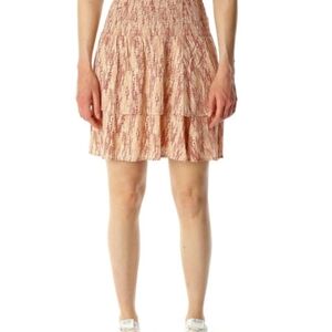 YAYA Printed Skirt Smocked Waistband